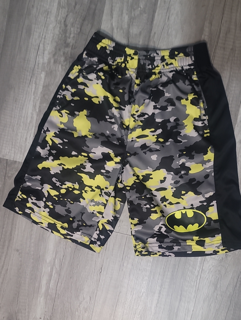 Batman Yellow & Black Camo Kids Shorts